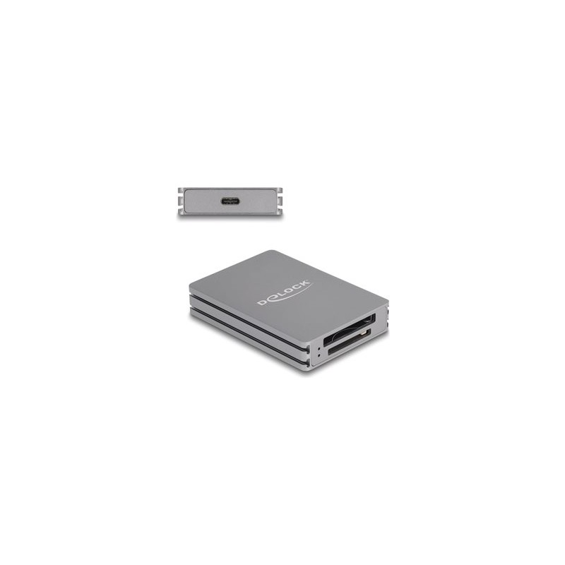 Delock - Ctecka karet (CFexpress 2.0 Type B, SD 3.0 UHS-I, SD 5.1 UHS-II, SD 4.0 UHS-II) - Video Class V90 / UHS-II - USB-C