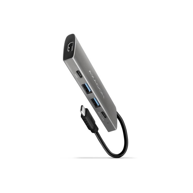 AXAGON HMC-5G2, USB 10Gbps hub, porty 2x USB-A, 2x USB-C, HDMI 4k/60, PD 100W, kabel USB-C 13cm