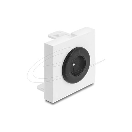 Delock - Easy 45 - zacvakávací modul - prírubový kabel, kulatý, prumer 16 mm - cerná, bílá