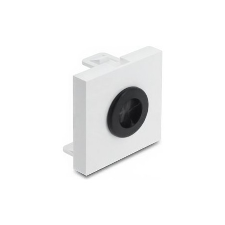 Delock - Easy 45 - zacvakávací modul - kabelová pruchodka, kulatá, prumer 14 mm - 1 modul - bílá, cerná