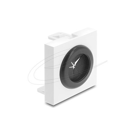Delock - Easy 45 - zacvakávací modul - pruchodka kabelu, kulatá, prumer 23 mm - cerná, bílá