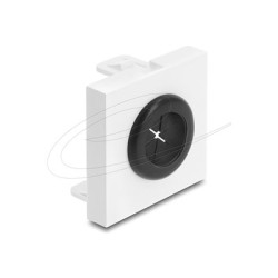 Delock - Easy 45 - zacvakávací modul - kabelová pruchodka, kulatá, prumer 18 mm - cerná, bílá