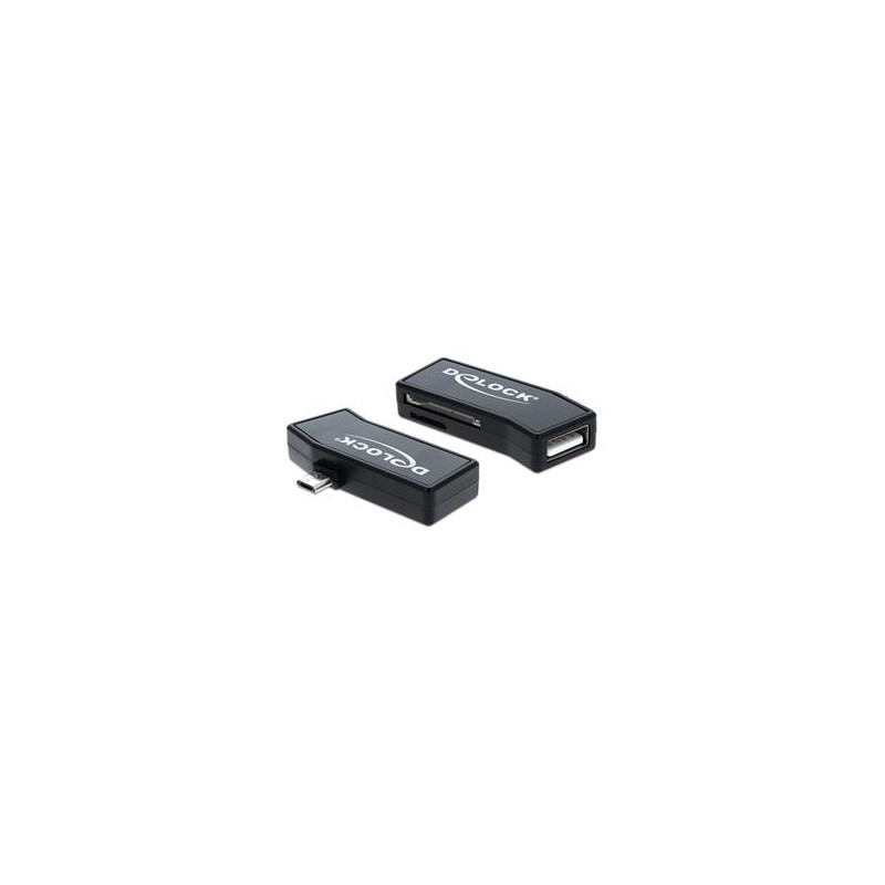 Delock Micro USB OTG Card Reader + 1 x USB port - Čtečka karet (MMC, SD, microSD, SDHC, microSDHC, SXC, microSDXC) - USB