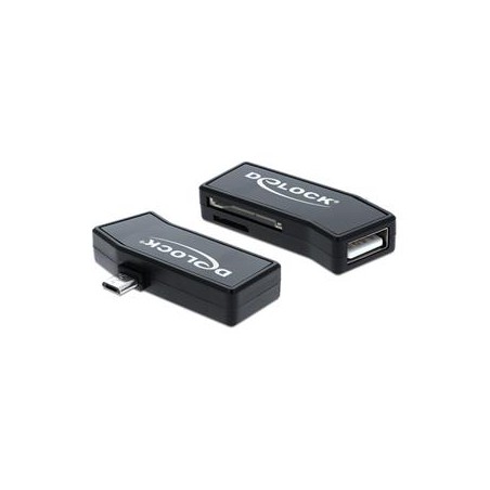 Delock Micro USB OTG Card Reader + 1 x USB port - Čtečka karet (MMC, SD, microSD, SDHC, microSDHC, SXC, microSDXC) - USB