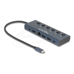 Delock - Dokovací stanice - USB-C / Thunderbolt 3 / Thunderbolt 4 - HDMI - 1GbE