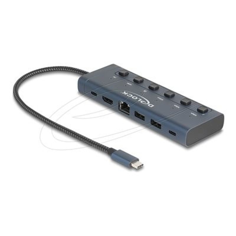 Delock - Dokovací stanice - USB-C / Thunderbolt 3 / Thunderbolt 4 - HDMI - 1GbE