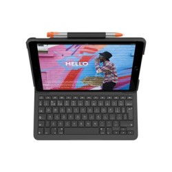 Logitech Slim Folio - Klávesnice a pouzdro - bezdrátový - Bluetooth - francouzská - grafit - pro Apple 10.2-inch iPad (7.