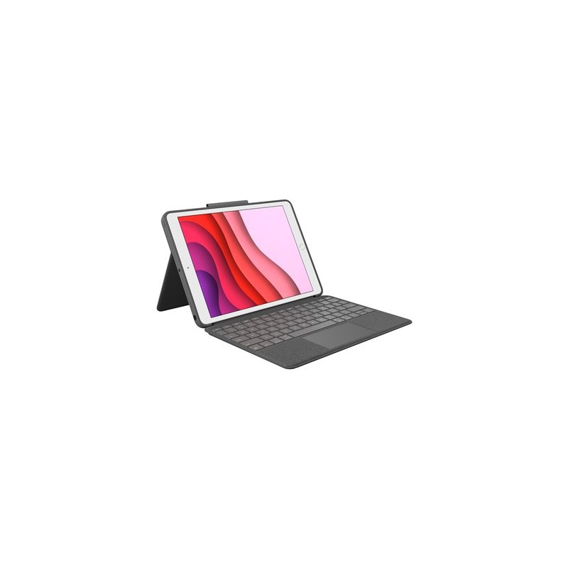 Logitech Combo Touch - Klávesnice a pouzdro - s trackpad - podsvícení - Apple Smart connector - AZERTY - francouzská - grafit