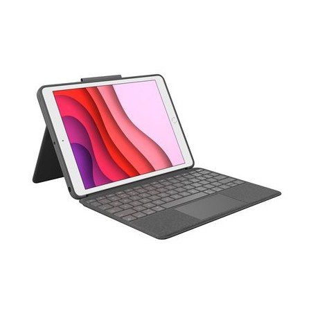Logitech Combo Touch - Klávesnice a pouzdro - s trackpad - podsvícení - Apple Smart connector - QWERTY - italská - grafit - pro