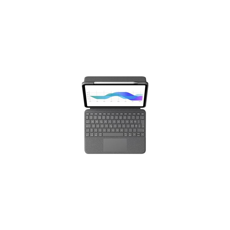 Logitech Folio Touch - Klávesnice a pouzdro - s trackpad - podsvícená - Apple Smart connector - QWERTZ - švýcarská - oxfordská