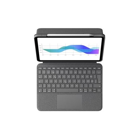 Logitech Folio Touch - Klávesnice a pouzdro - s trackpad - podsvícená - Apple Smart connector - QWERTZ - švýcarská - oxfordská