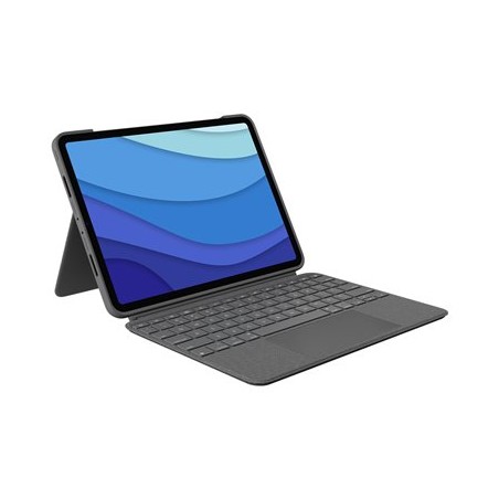 Logitech Combo Touch - Klávesnice a pouzdro - s trackpad - podsvícení - Apple Smart connector - QWERTY - italská - oxfordská