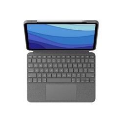 Logitech Combo Touch - Klávesnice a pouzdro - s trackpad - podsvícení - Apple Smart connector - QWERTZ - německá - oxfordská