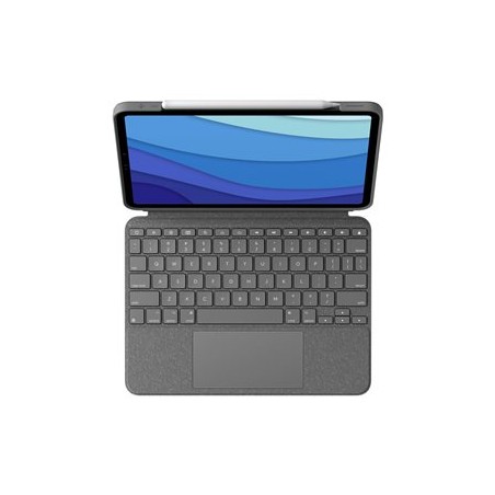 Logitech Combo Touch - Klávesnice a pouzdro - s trackpad - podsvícení - Apple Smart connector - QWERTZ - německá - oxfordská