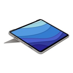 Logitech Combo Touch - Klávesnice a pouzdro - s trackpad - podsvícení - Apple Smart connector - AZERTY - francouzská - písek