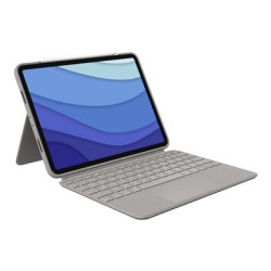 Logitech Combo Touch - Klávesnice a pouzdro - s trackpad - podsvícení - Apple Smart connector - QWERTY - španělská - písek