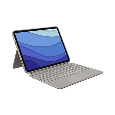 Logitech Combo Touch - Klávesnice a pouzdro - s trackpad - podsvícení - Apple Smart connector - QWERTY - španělská - písek