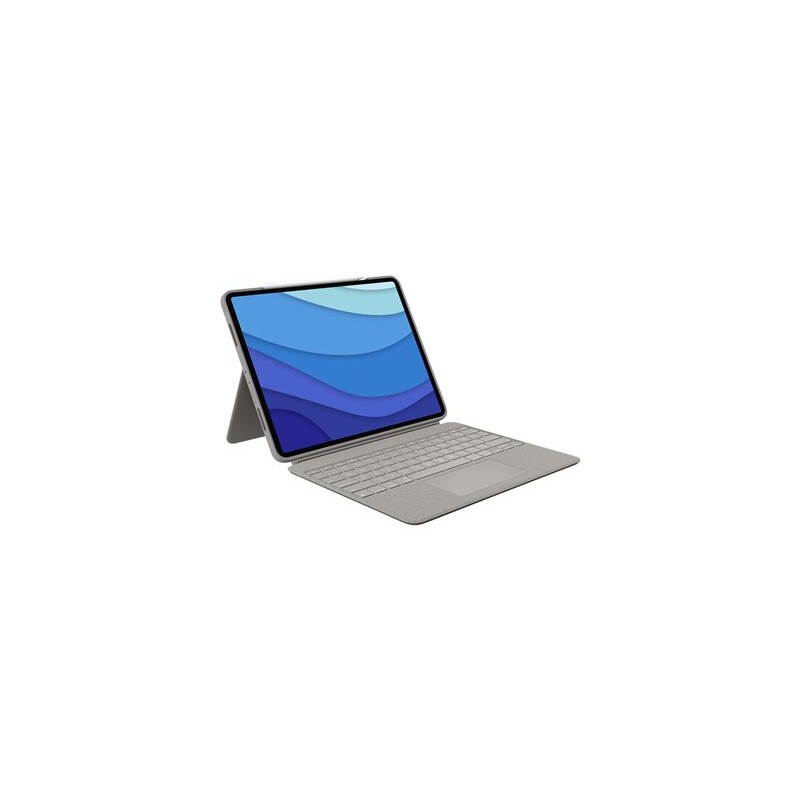 Logitech Combo Touch - Klávesnice a pouzdro - s trackpad - podsvícení - Apple Smart connector - QWERTY - britská - písek (sand)