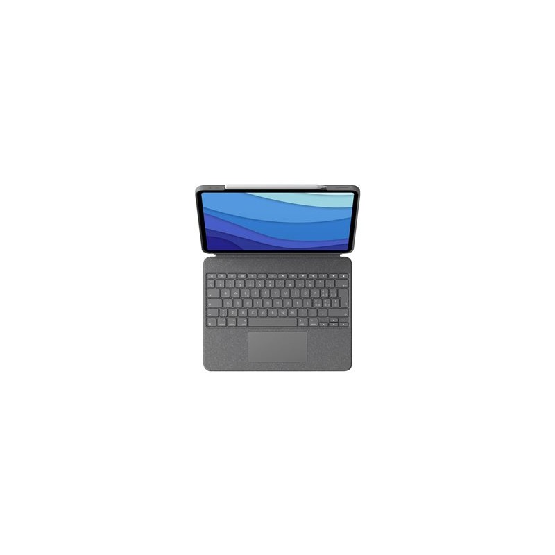 Logitech Combo Touch - Klávesnice a pouzdro - s trackpad - podsvícení - Apple Smart connector - QWERTY - italská - oxfordská