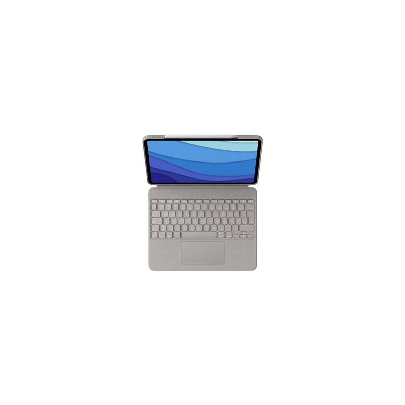 Logitech Combo Touch - Klávesnice a pouzdro - s trackpad - podsvícení - Apple Smart connector - QWERTY - španělská - písek