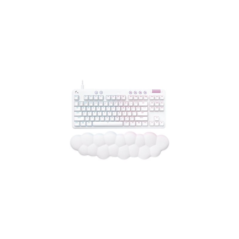 Logitech G G713 - Klávesnice - bez numerické klávesnice - podsvícení - USB - QWERTY - britská - klávesový spínač: Linear - bílá