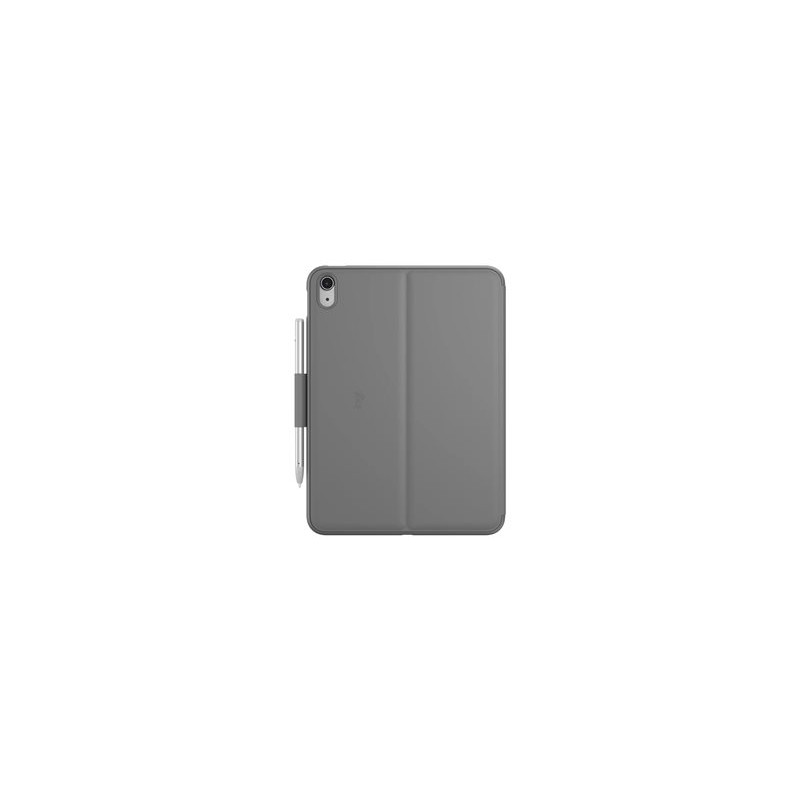 Logitech Slim Folio - Klávesnice a pouzdro - bezdrátový - Bluetooth LE - AZERTY - francouzská - oxfordská šedá - pro Apple