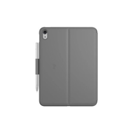 Logitech Slim Folio - Klávesnice a pouzdro - bezdrátový - Bluetooth LE - AZERTY - francouzská - oxfordská šedá - pro Apple