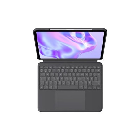 Logitech Combo Touch - Klávesnice a pouzdro - s trackpad - podsvícená - Apple Smart connector - AZERTY - francouzská - grafit