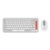 Logitech POP Icon Combo - Klávesnice a sada myši - bezdrátový - Bluetooth LE - QWERTY - britská - bělavá, oranžová