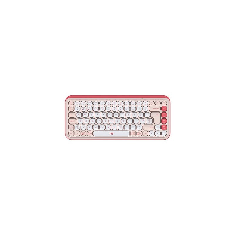 Logitech POP Icon Keys - Klávesnice - bezdrátový - Bluetooth LE - QWERTY - britská - ružová, bělavá