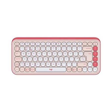 Logitech POP Icon Keys - Klávesnice - bezdrátový - Bluetooth LE - QWERTY - britská - ružová, bělavá