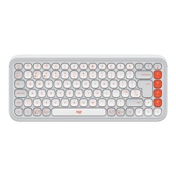 Logitech POP Icon Keys - Klávesnice - bezdrátový - Bluetooth LE - QWERTY - britská - krémová, oranžová