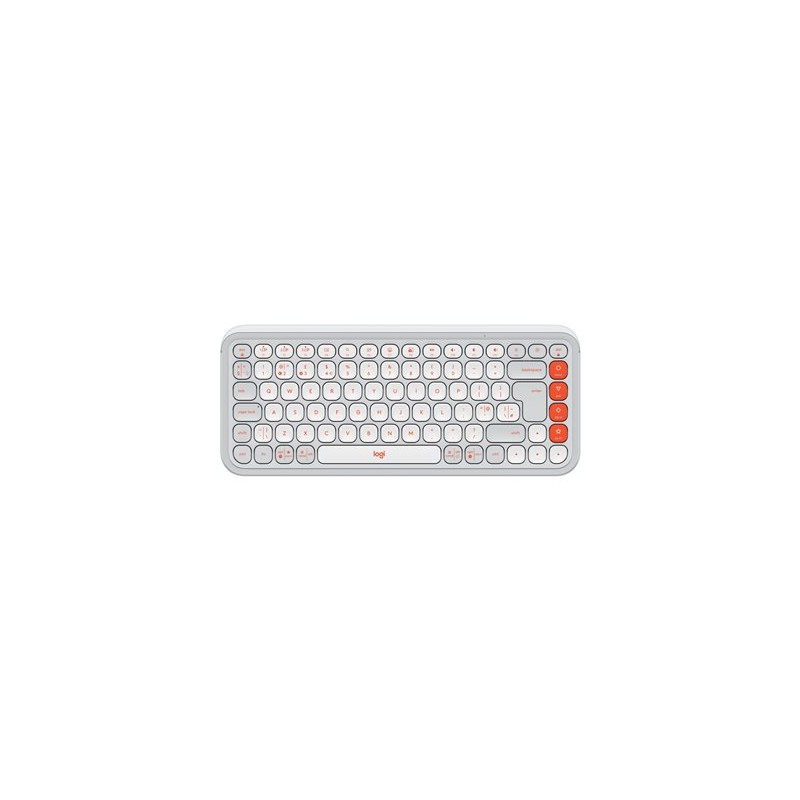 Logitech POP Icon Keys - Klávesnice - bezdrátový - Bluetooth LE - QWERTY - britská - krémová, oranžová