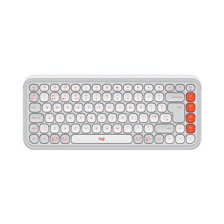 Logitech POP Icon Keys - Klávesnice - bezdrátový - Bluetooth LE - QWERTY - britská - krémová, oranžová