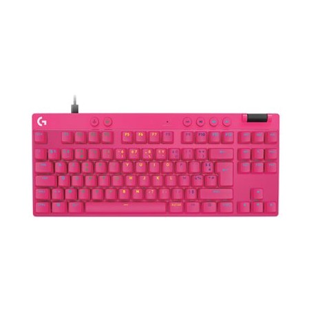 Logitech G PRO X RAPID - Klávesnice - TKL - podsvícení - USB - AZERTY - francouzská - klávesový spínac: Linear - ružová