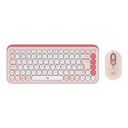 Logitech POP Icon Combo - Klávesnice a sada myši - bezdrátový - Bluetooth LE - QWERTY - britská - ružová, bělavá