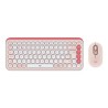 Logitech POP Icon Combo - Klávesnice a sada myši - bezdrátový - Bluetooth LE - QWERTY - britská - ružová, bělavá