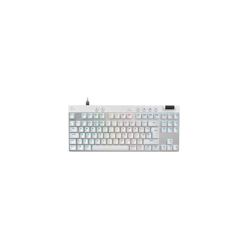 Logitech G PRO X RAPID - Klávesnice - hraní - TKL - podsvícení - USB - QWERTY - britská - klávesový spínač: Linear - bílá