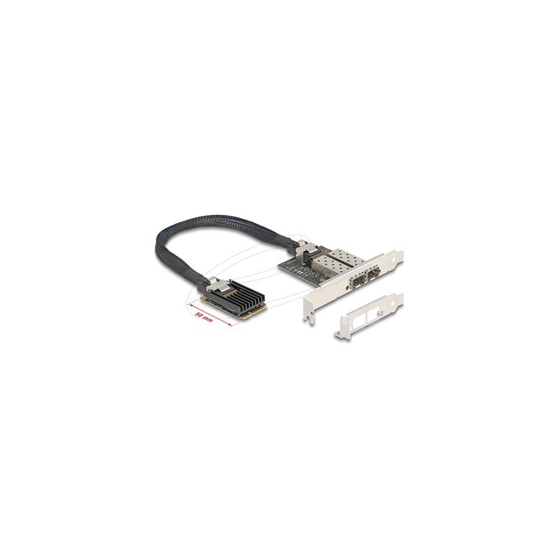 Delock - Sítový adaptér - PCIe Mini Card nízký profil - Gigabit SFP x 2