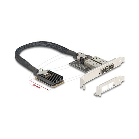Delock - Sítový adaptér - PCIe Mini Card nízký profil - Gigabit SFP x 2