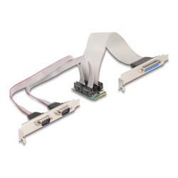 Delock - Paralelne-sériový adaptér - PCIe 1.2 Full Mini Card nízký profil - RS-232 x 2 + IEEE 1284 x 1