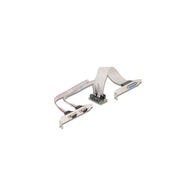 Delock - Paralelne-sériový adaptér - PCIe 1.2 Full Mini Card nízký profil - RS-232 x 2 + IEEE 1284 x 1