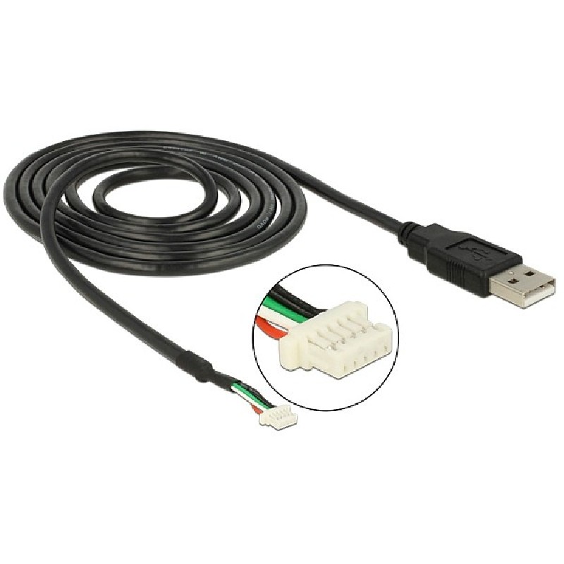 Delock camera plug V5 - Adaptér z USB interní na externí - terminál s 5 piny (Z) do USB (M) - 1.5 m - černá - pro P/N: 96367