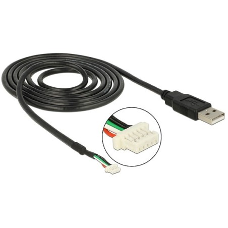 Delock camera plug V5 - Adaptér z USB interní na externí - terminál s 5 piny (Z) do USB (M) - 1.5 m - černá - pro P/N: 96367