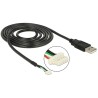 Delock camera plug V5 - Adaptér z USB interní na externí - terminál s 5 piny (Z) do USB (M) - 1.5 m - černá - pro P/N: 96367