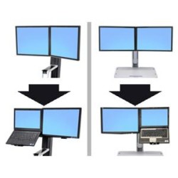 Ergotron WorkFit - Upevňovací komponent (conversion kit) - pro 2 displeje LCD / notebook - černá - velikost obrazovky: až 24"