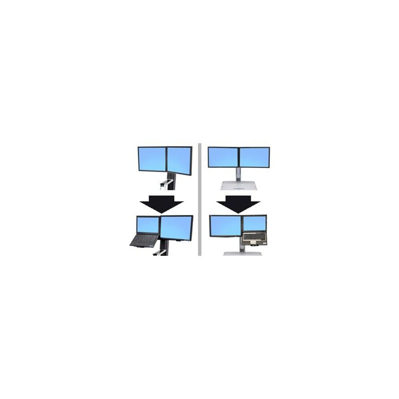 Ergotron WorkFit - Upevňovací komponent (conversion kit) - pro 2 displeje LCD / notebook - černá - velikost obrazovky: až 24"