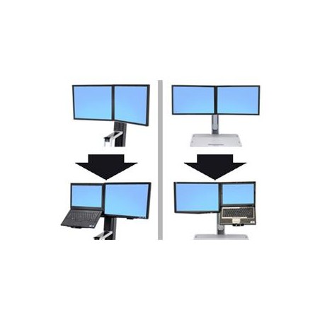 Ergotron WorkFit - Upevňovací komponent (conversion kit) - pro 2 displeje LCD / notebook - černá - velikost obrazovky: až 24"