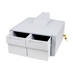 Ergotron StyleView Primary Double Tall - Upevňovací komponent (modul se 2 zásuvkami) - uzamykatelný - zdravotní - šedá, bílá