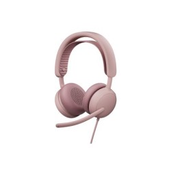 Logitech Zone Wired 2 for Business - Náhlavní souprava - náhlavní - kabelové - odstranení šumu - růžová - certifikováno pro